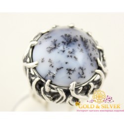 Серебряное кольцо Бутон с агатом 1265а